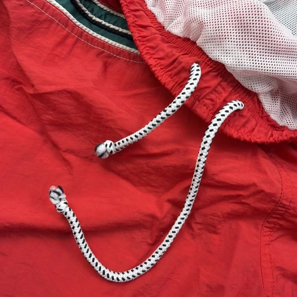 VTG Le Tigre American Sportswear Drawstring Red Lined Swim Trunks Sz‎ XL Nylon